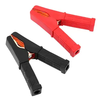 1 Pár Black & Red Auto Núdzové Batérie Jumper Káble, Drôty Svorka Klip Plný kože, izolovaná rukoväť PVC materiál