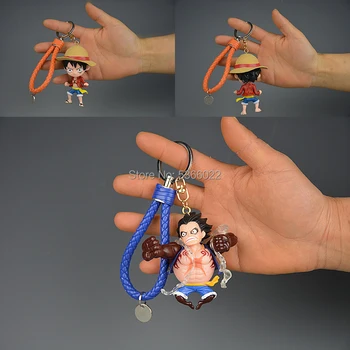 Akcia Jeden Kus Keychain 3D PVC Luff Zoro Sanji Obrázok Model Hračky Taška Prívesok Jeden Piec Anime Obrázok Key Finder Pre Fanúšikov
