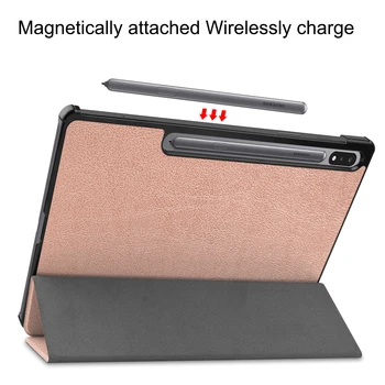 Slim Magnetické PU Kožené puzdro pre Samsung Tab S7 Plus T970 T975 12.4 Palcový Tablet Galaxy Tab S7 Plus T970 T975 T976 Kryt