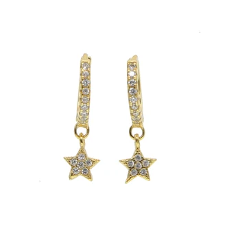 2020 nové prišiel 925 sterling silver jemné cz Star náušnice malé roztomilé cz star Elegantná Minimalistický ženy šperky, Obrúčky