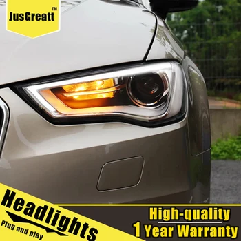 Pár Pre Audi A3 LED Svetlomety-2016 A3 HID Svetlomety Bi Xenon Lúč Hmlové Svetlá pre Denné svietenie Dynamické Zase