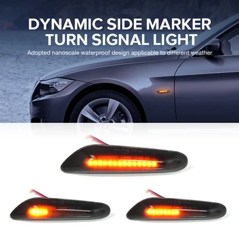 2ks Led Dynamický Zase Signál Bočné Obrysové Svetlo Sekvenčné Blinker Svetlo Pre BMW E90 E91 E92 E60 E87 E82 E46 x1 X3 bez Chýb