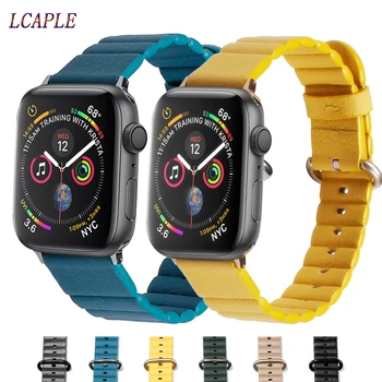 Kožené slučky popruh Pre Apple hodinky 5 kapela 44 mm 40 mm iwatch series 5 4 3 2 Originálny kožený náramok correa apple hodinky 42mm 38 mm