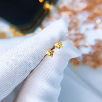 MADALENA SARARA Čistý 18k Zlata, Náušnice Jednoduché Hviezdy Stud Ženy Náušnice AU750