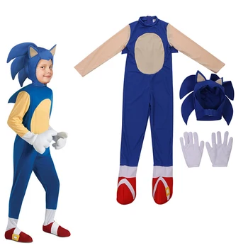 Deluxe Sonic The Hedgehog Kostým Hra Znak Pre Deti Na Halloween, Karneval, Party Remienky Kostým