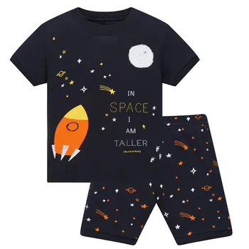 Veľkoobchod 2ks/veľa 2020 Letný Detský Baby Chlapci Sleepwear krátke Bavlnené Pyžamá PJS Deti Pijamas Nastaviť