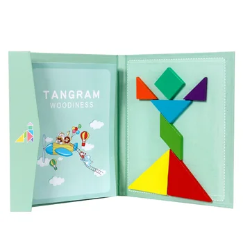 Nové Magnetické 3D Puzzle Skladačky Tangram Hra Montessori Vzdelávania Vzdelávacie Kreslenie Doskové Hry, Hračky Darček pre Deti