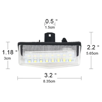 2 ks/1 Pár LED Číslo špz Lampy, Svetlá licencia lampa Signálneho svetla bez Chýb 24SMD 12V Biela 6500k pre Toyota PRIUS
