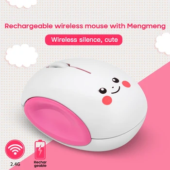 2.4 G Wireless Mouse Roztomilý s Úsmevom Bezdrôtových Myší Dievčatá Myš S Nabíjateľnou 1600 DPI Tiché Myši Hráč Notebook Príslušenstvo