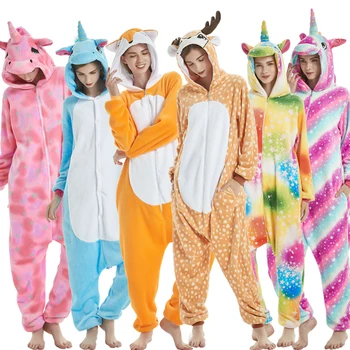 Dospelých Zvierat Pyžamo Ženy Jednorožec Sleepwear Vyhovovali Onesie Kigurumi Králik Pyžamá Sady Deti Anime Trakmi, Zimné Panda Nightie