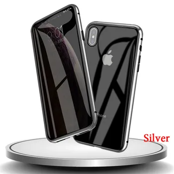 Ochrana osobných údajov Sklo, Magnetické puzdro pre iPhone 11 XR XS, 360 Anti-spy Prípade, Magnetické Ochranné puzdro pre iPhone 11 Pro 6 7 8