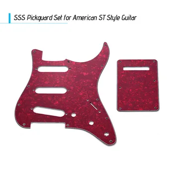 SSS Elektrická Gitara Pickguard Set s Zadnú Dosku Skrutky Vybrať Kryt pre Americký ST Štýl Gitár, Biela Perla