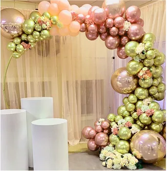 50 Ks/veľa Chrome Gold Rose Pastelovo Dieťa Ružové Balóny Garland Arch Rose Balón Pre Narodeniny, Svadby Baby Sprcha Party Decor