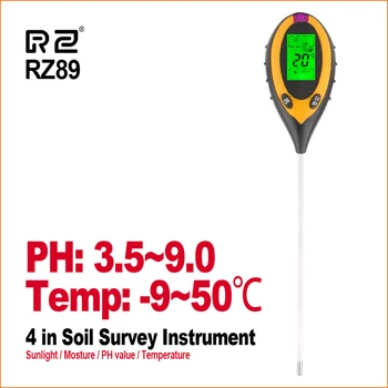 RZ 4 V 1. Pôda Tester Vlhkosť Detektor Digitálny PH Meter Vlhkosti Pôdy Monitor Vlhkomer Záhradné Rastliny Lignt Slnečnému žiareniu Tester