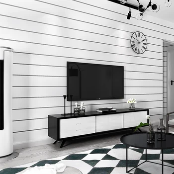 Moderný Jednoduchý Biely Prúžok 3D Papierová Tapeta Spálne, Obývacia Izba, TV joj, Strop, Steny Papier Domova Abstraktných De Parede 3D