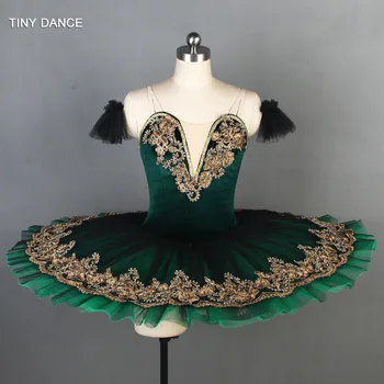 Tmavo Zelená Profesionálnej Klasický Tanec Balet Tutu Kostýmy pre Dospelých Dievčatá Sólový Tanečný Výkon Skladaný Tutu Šaty BLL090