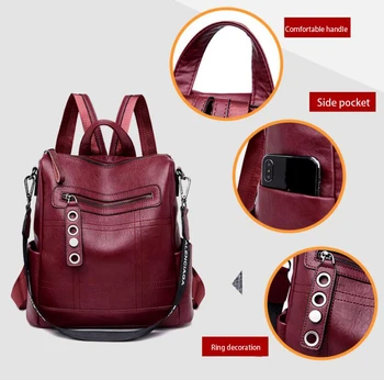 Chuwanglin Nové originálne kožené batoh dámskej módy školské batohy bežné cestovné tašky mochila ženské ženy taška C2019