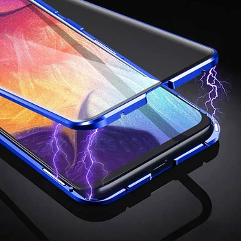 360 Magnetické Adsorpcie Kovové Telefón Puzdro Pre Samsung Galaxy S8 Prípade S9 S10 Plus Poznámka 10 8 9 M20 30 A10 A50 Tvrdeného Skla Kryt
