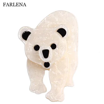 FARLENA Šperky, Šitie Grafika Acetát Živice Polar bear Brošne retiazky na Ženy Fashion Akrylová Zvierat Brošňa darček