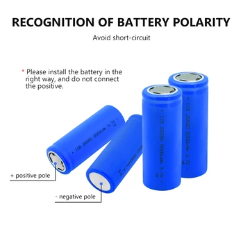 1/2/4/6/8/10 Ks Modrá Prípade, 3,7 V ICR 26650 5000mAh Lítium Li Ion Batérie Byt-top Nabíjateľná 26650 Pochodeň Svetlomet Bateria