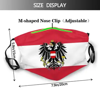 Rakúska Štátna Vlajka štátna Vlajka Vintage Grafické Rakúsko Milovníkov Opakovane Prachotesný Ochrany Respirátor Masky s Filtrami
