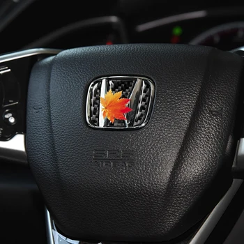 Pre Honda Civic 10. Gen Občianske CRV Dohodou XRV Fit JAZZ Uhlíka Volant Logo Odznak Znak Kryt Nálepky Výbava Auta styling