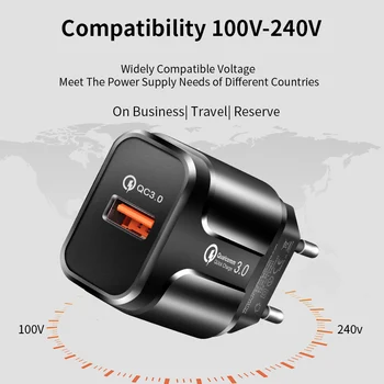 NOHON Rýchle Nabíjanie QC3.0 USB Nabíjačku pre iPhone11 Pro Max Univerzálny Mobilný Telefón Rýchle Nabíjanie Cestovné Stenu Nabíjací Adaptér EÚ a USA
