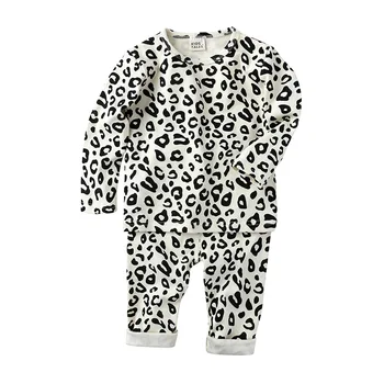 LZH 2021 Jeseň Zimné Móda Leopard Pružnosť Deti Pyžamá Vysoký Pás Teplé Pyžamo Pre Dievčatko Nosenie vo Voľnom čase Pajama Nastaviť 0-6 Rok