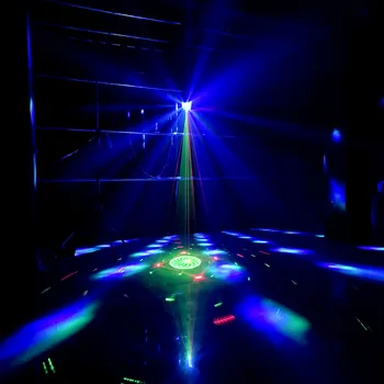 Diaľkové Ovládanie RGBW Mini LED Motýľ S Laserovým Kvet Soward Účinok Svetlo pre Profesionálne Domáce Baviť Disco Party