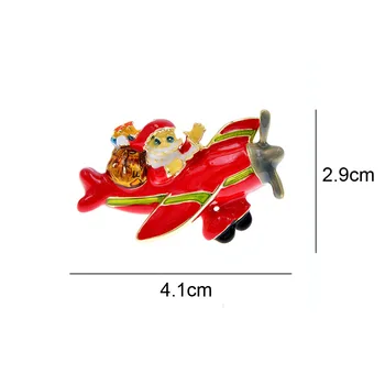 CINDY XIANG Červená Farba Smalt Santa Claus Vzduchu Lietadlo Psa Pin Brošňa Pre Ženy Roztomilý Zábavné Taška Badages Vysoká Kvalita Nové 2021