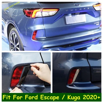 Zadné Ostrohové Hmlové Svetlá Žiarovky Viečka Obočie Kryt Výbava Auto Príslušenstvo Vhodné Pre Ford Escape / Kuga 2020 2021 Uhlíkových Vlákien Vzhľad