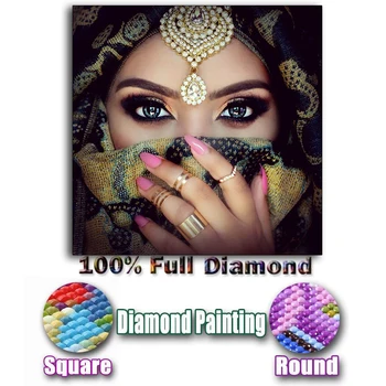 Nové 5D DIY Diamond Maľovanie maskované krásy oči Cross Stitch Domova Diamond Mozaika kruhové Diamond Výšivky Dary