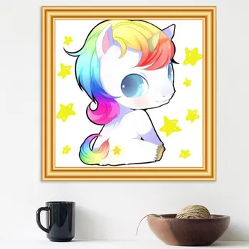 Plné Námestie Diamond Výšivky Cartoon Jednorožec Pony Crystal Mozaikový Obraz Kamienkami 5D DIY Diamond Maľovanie Cross Stitch