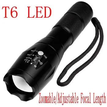 Nové T6 Hliníka Nepremokavé Zoomovateľnom LED Baterka Pochodeň svetla pre 18650 Nabíjateľná batéria alebo Batéria AAA