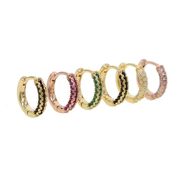Romantické Šperky 2019 veľkoobchod 11 mm drobné mini kruh 7 farbách striebro, zlato vyplnené klip na kruhu strieborná farba náušnice