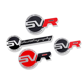 3D Kovov SV SVR Logo, Znak karosérie Zadný Chvost Kufor, Kapota Predná Auto Nálepky Pre Land Rover Range Rover Auto Styling Príslušenstvo