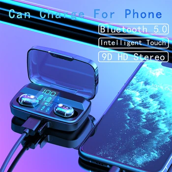 Bezdrôtové 5.0 Bluetooth Slúchadlá 1800mAh Plnenie Box 9D Stereo Slúchadlá Športové Vodotesné Slúchadlá Herný Headset S Mikrofónom