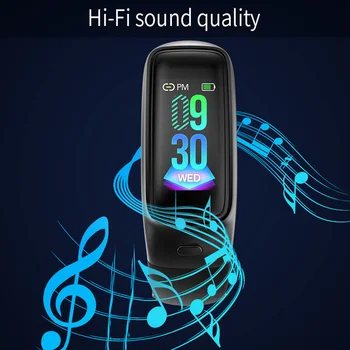 Smart Band+Bezdrôtové Bluetooth Slúchadlá HiFi Stereo AI Hlas Headset Earuds Srdcovej frekvencie, Krvného Tlaku Nepremokavé Inteligentný Náramok