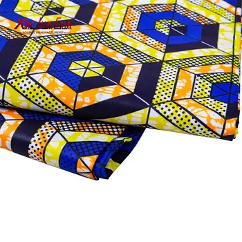 6 Metrov Afriky Tkaniny Polyester Tlačené Vysoko Kvalitné Nigéria Šaty pre Ženy Charms Textílie na Svadby