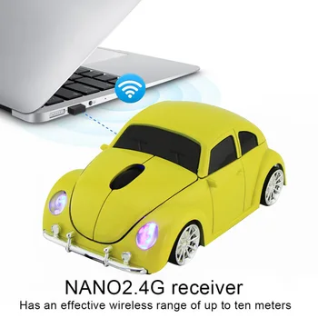 Auto Tvar Ergonomické 2.4 GHz Wireless Gaming Mouse s Prijímač pre PC, Notebook