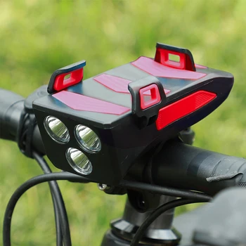 Nabíjanie Poklad Telefón Držiak Reproduktora LED Cyklistické 4 v 1, Požičovňa Bicyklov Reflektor pre Vonkajšie Cyklus Cyklistika Zábava