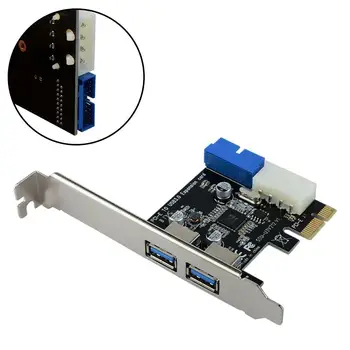 USB 3 Rozširujúca Karta PCI-E 2 Hub Port Interného 19pin Karta 4 Piny Moc