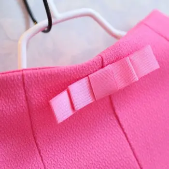 2ks Detské Oblečenie Nastaviť Dievča, Dieťa, Dieťa Polka Dot T-shirt Topy + Ružové Nohavice Šortky