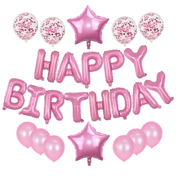 25Pcs Happy Birthday Písmená Balón Nastaviť Rose Gold Alphabe Glóbusy pre Dieťa Sprcha Deti Narodeninovej Party Ballon Dekorácie