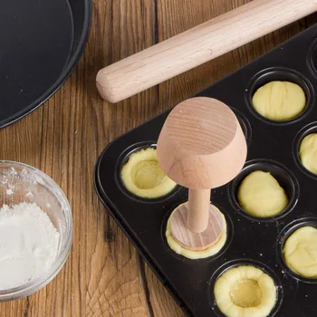 Nové Drevo Vajcia Koláč, Tlačné Dvojité Bočné Koláč Tamper Pečivo, Tlačné Cookie Cutter Nastaviť pre Eggtart Formy na Pečenie Koláča Kuchyňa Tools1