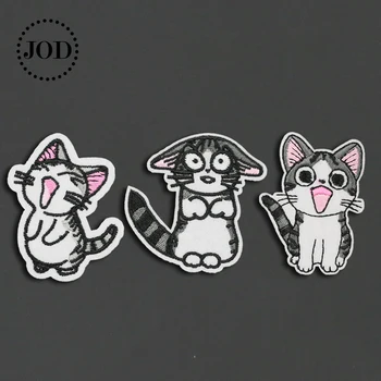 5pieces Žehlička na Cat Kitten Deti Vyšívané Škvrny na Oblečení Patch Odznaky Pruhy pri aplikácii Tepelnej Nálepky na Oblečenie