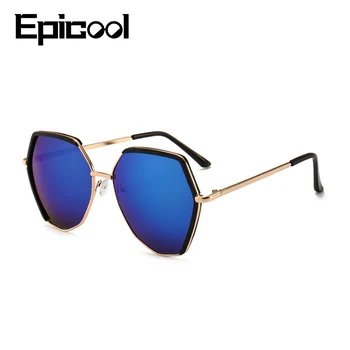 Epicool Pilot, slnečné Okuliare Ženy Nepravidelný Tvar Zrkadla Slnečné Okuliare Mužov Hliníkový Rám Módne slnečné Okuliare Značky Dizajn oculos