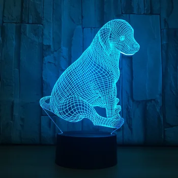 Krásne Roztomilý Pes Farebné 3D Vizuálne Dotykový Stôl Tabuľka Svetlo LED Lampy, Akryl Creative Energy-Saving Light Domova Prázdninový Darček