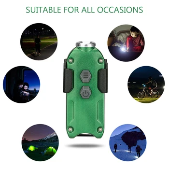 Kovové Keychain Svetlo Postavený V 500 mah Batéria, USB Nabíjateľné KeyButton mini XPG-2 Bielym Svetlom Baterky pre Outdoor Camping