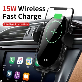 15W Qi Auto Držiaka Telefónu, Bezdrôtová Nabíjačka, držiak do Auta Inteligentné Infračervené Pre Air Vent Mount auta, nabíjačku do auta bezdrôtové
